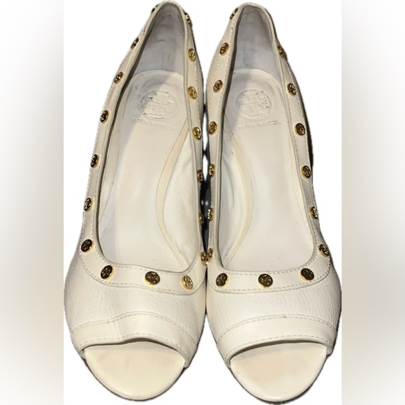 Tory Burch white wedge heels size 11 - Picture 7 of 7